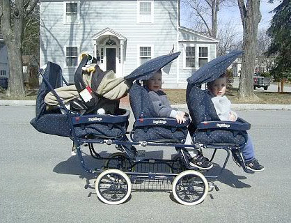 double decker stroller for triplets